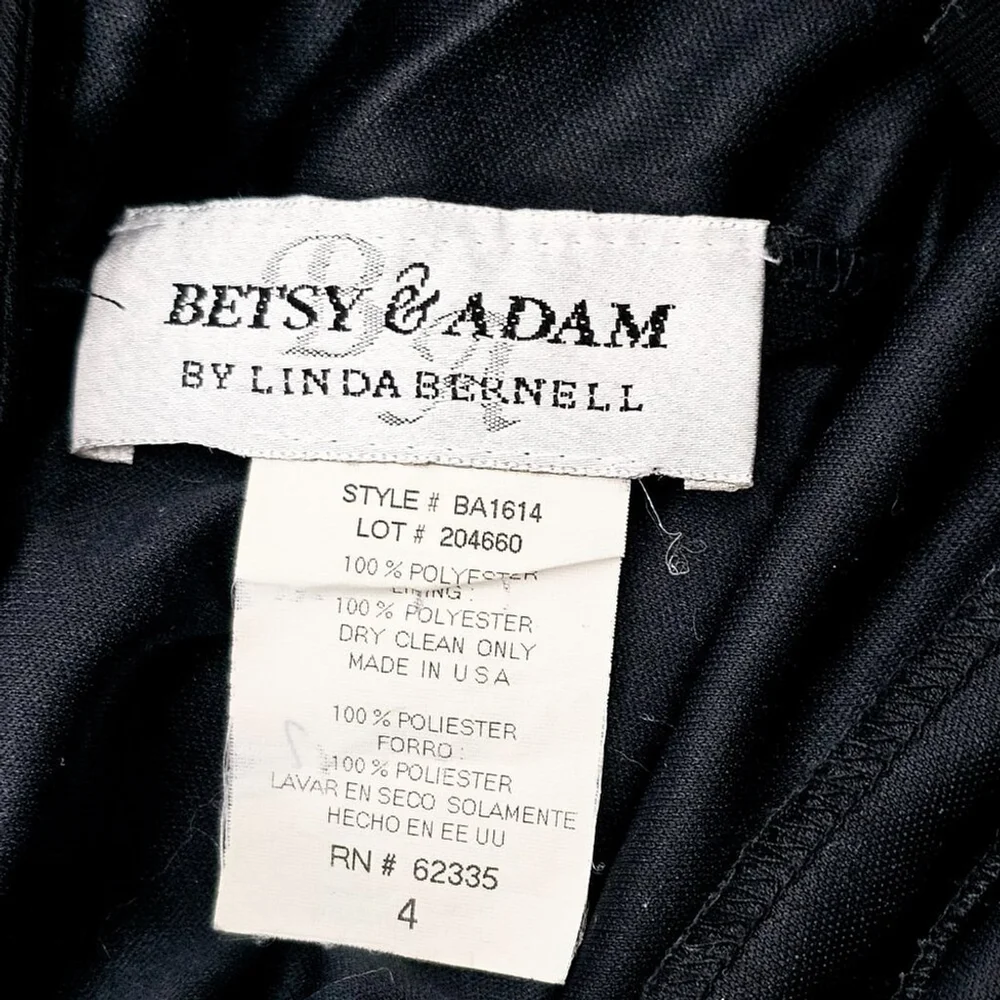 Betsy & Adam Women's Vintage Y2K Black Rhinestone Halter Bodycon Dress Size 4 - Picture 10 of 14